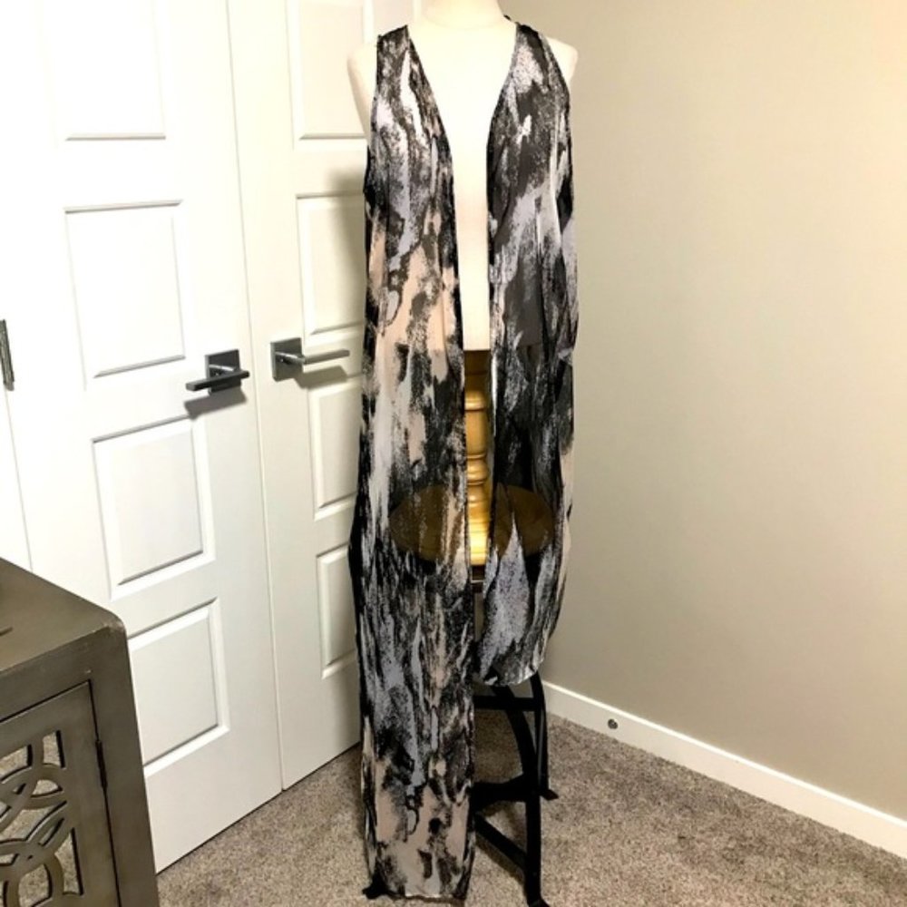 Staples Long Open front style sheer coverup One size